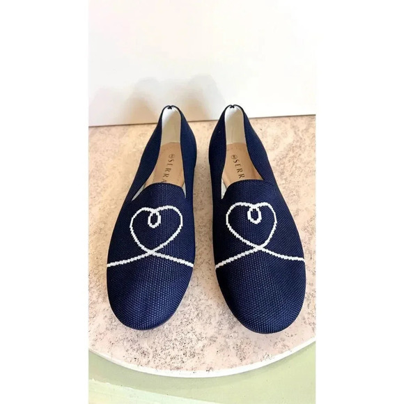Serra Womens Blue Sketched Heart Recycled Canvas Flats Shoes Size 8 - Picture 1 of 9